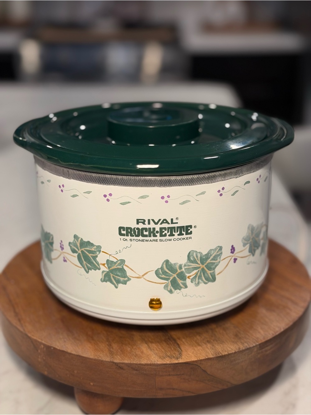 Rival Crock-ette 1 Qt Stoneware Slow Cooker - Green Floral